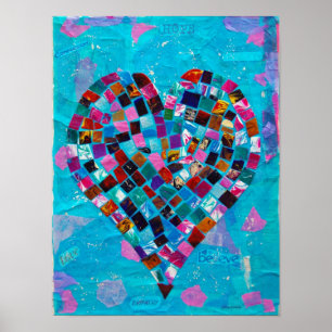 Mosaic Heart Collage Poster