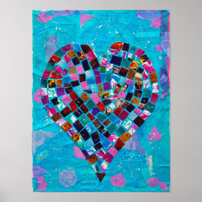 Mosaic Heart Collage Poster (Front)