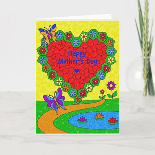 Mosaic Heart Mothers Day Card
