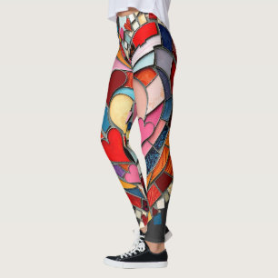 Mosaic Heart of Love Leggings