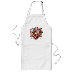 Mosaic Heart of Love Long Apron