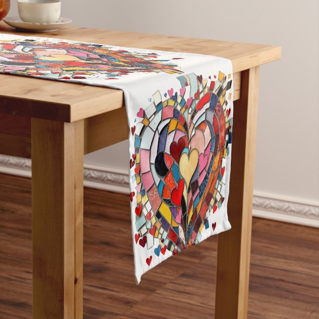 Mosaic Heart of Love Short Table Runner (In Situ)