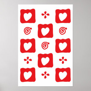Mosaic Heart tiles Poster