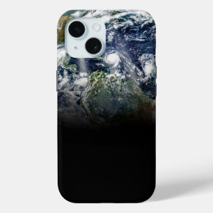 Mosaic Image Of Planet Earth With 3 Hurricanes iPhone 15 Case