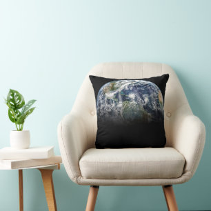 Mosaic Image Of Planet Earth With 3 Hurricanes Cushion