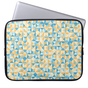 Mosaic in blue and orange laptop sleeve