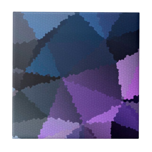 Mosaic in blue and pink colours ceramic tile (Front)