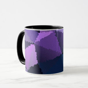 Mosaic in blue and pink colours mug