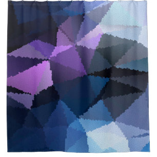 Mosaic in blue and pink colours shower curtain