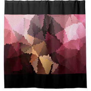 Mosaic in brown-pink and yellow colors shower curtain
