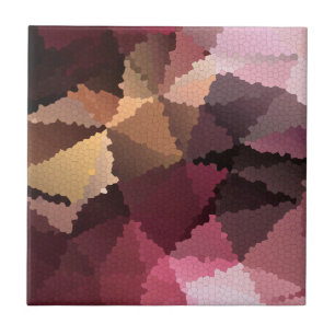 Mosaic in brown-pink and yellow colours ceramic tile