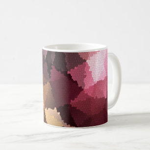 Mosaic in brown-pink and yellow colours coffee mug