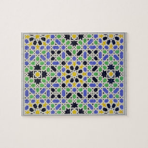 Mosaic in dado of the door in the hall of the Two Jigsaw Puzzle