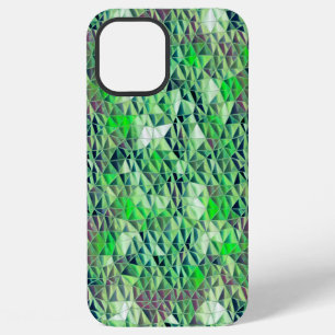 Mosaic in greenish triangles with gradient tones iPhone 12 pro max case