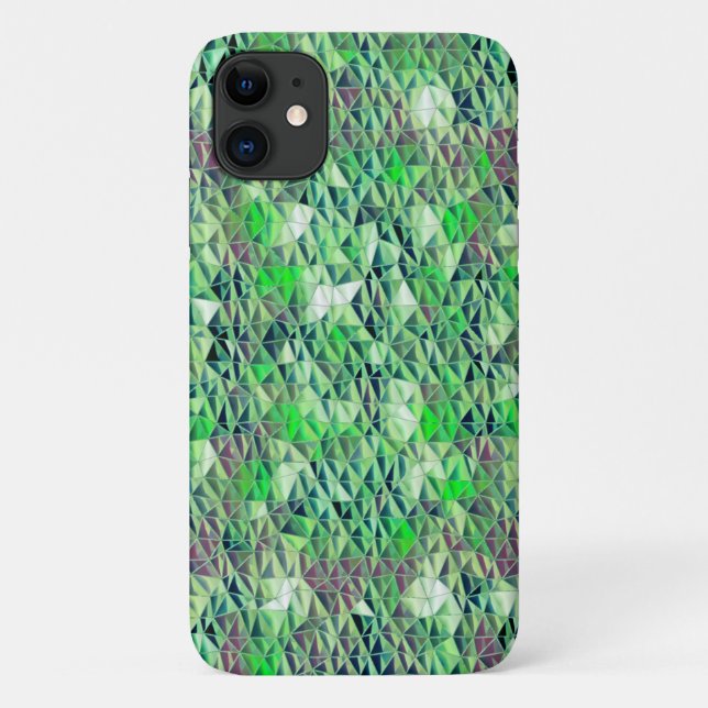 Mosaic in greenish triangles with gradient tones t Case-Mate iPhone case (Back)