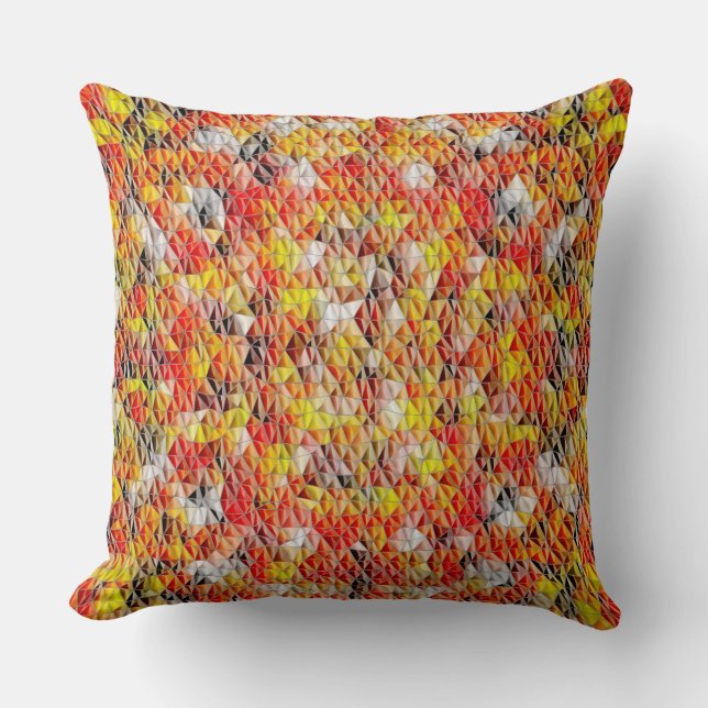 Mosaic in reddish triangles with gradient tones th cushion (Front)