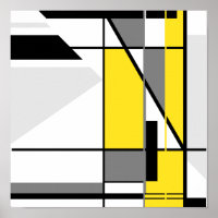 Mosaic in Yellow, Gray and Black Geometric Design