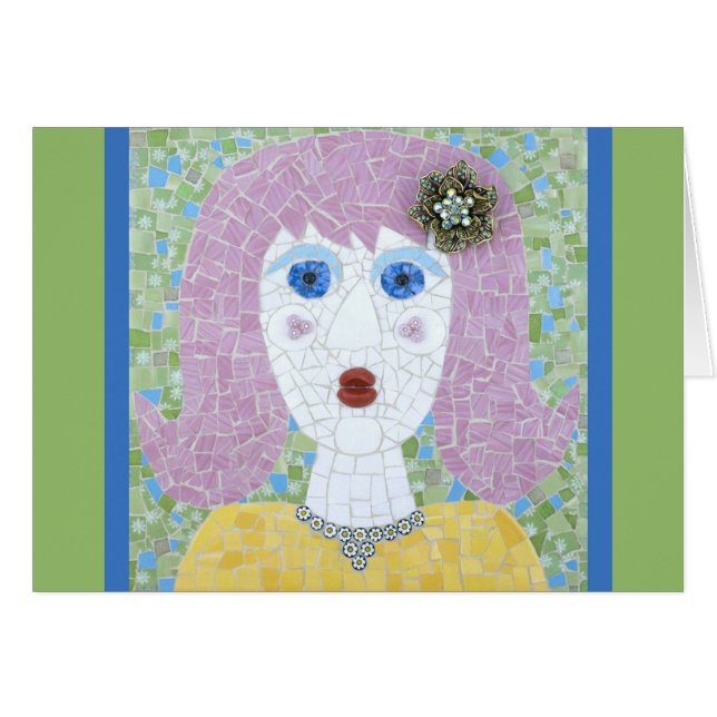 Mosaic - Ingrid with Green & Blue Border (Front Horizontal)