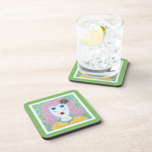 Mosaic - Ingrid with Green & Ivory frame Coaster