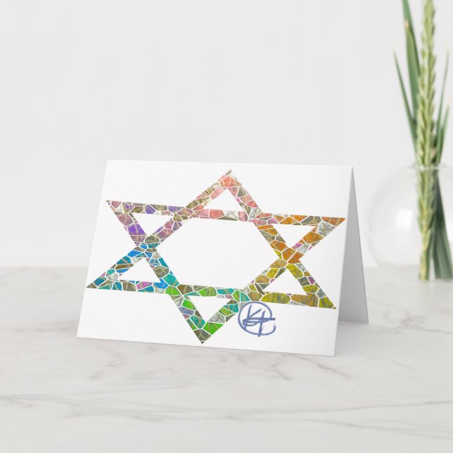 Mosaic Jewish Star Card  (Front)