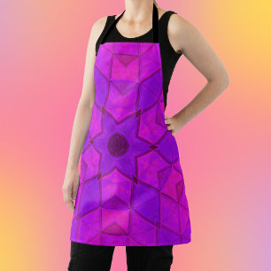 Mosaic Kaleidoscope Flower Pink Apron