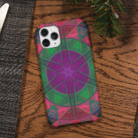 Mosaic Kaleidoscope Flower Purple Green and Pink