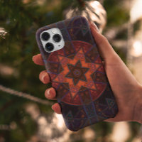 Mosaic Kaleidoscope Flower Purple Orange and Blue