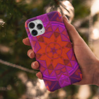 Mosaic Kaleidoscope Flower Purple Pink and Red