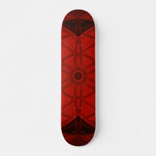 Mosaic Kaleidoscope Flower Red and Black Skateboard