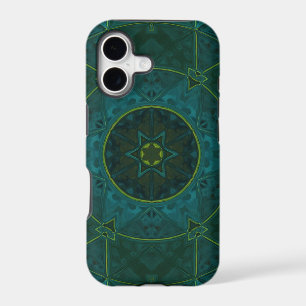 Mosaic Kaleidoscope Flower Teal