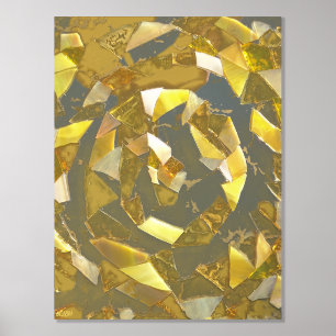 Mosaic Labyrinth Mirror Gold Foil Print