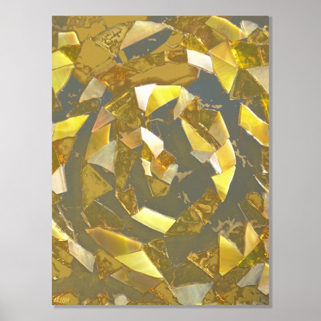 Mosaic Labyrinth Mirror Gold Foil Print (Front)