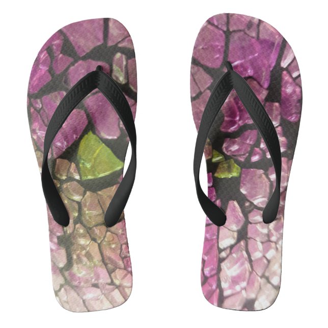 Mosaic lavender green  pink stones thongs (Footbed)