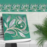 Mosaic Leaf Swirl ornament  Ceramic Tile<br><div class="desc">Mosaic Leaf Swirl ornament</div>