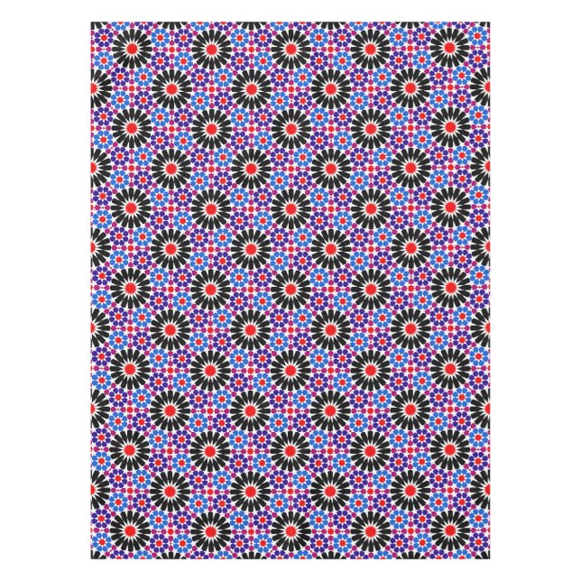 Mosaic Legacy: Andalusian Moroccan Zellige Art Tablecloth (Front)