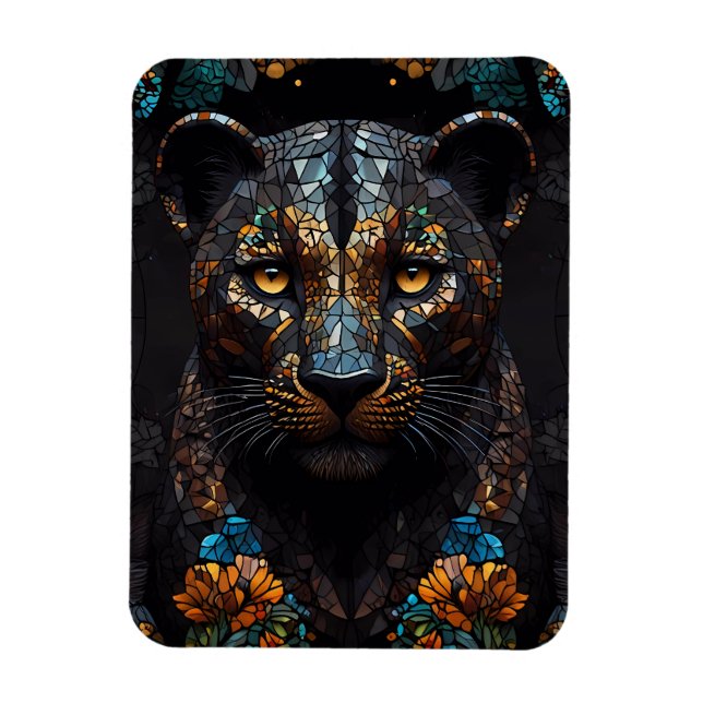 Mosaic Leopard Majesty Magnet (Vertical)