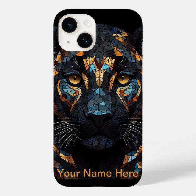 Mosaic Leopard Stained Glass Portrait  Case-Mate iPhone Case (Back)