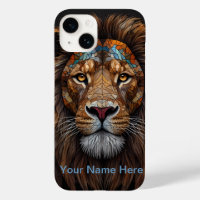 Mosaic Lion Stained Glass Portrait