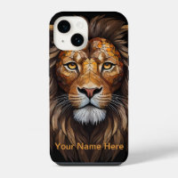 Mosaic Lion Stained Glass Portrait
