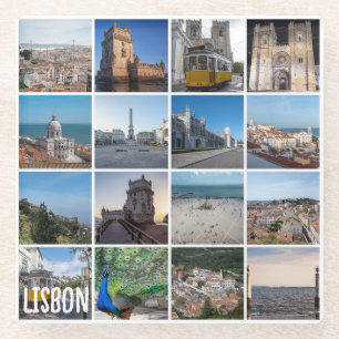 Mosaic Lisbon photos, Portugal Glass Coaster
