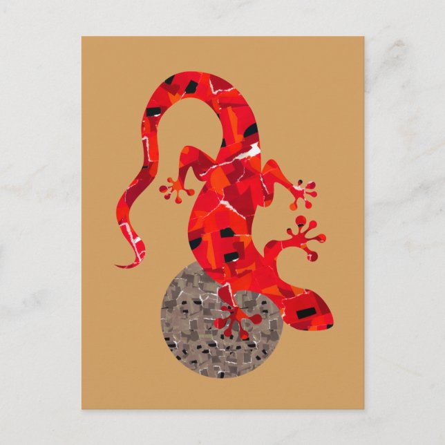 Mosaic Lizard Fantasy Postcard (Front)