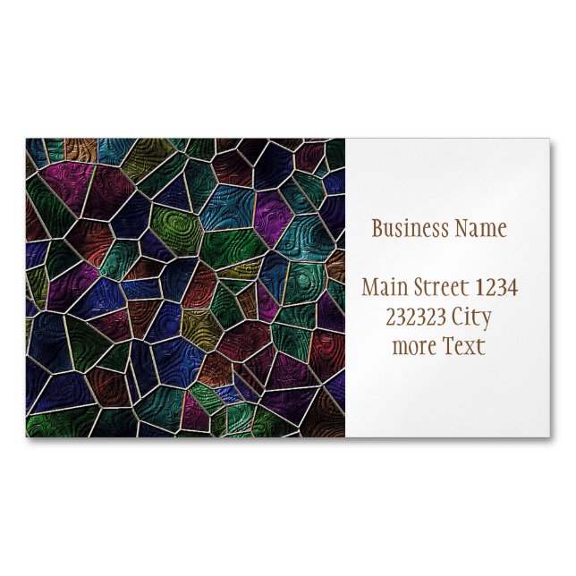 Mosaic Lora, multicolor Magnetic Business Card (Front)