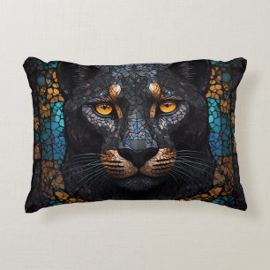 Mosaic Majesty: The Black Panther Decorative Cushion