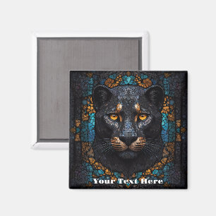 Mosaic Majesty: The Black Panther Magnet