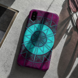 Mosaic Mandala Flower Blue and Purple iPhone 11 Case