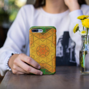 Mosaic Mandala Flower Green and Yellow iPhone 11 Case