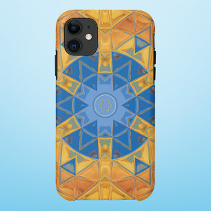 Mosaic Mandala Orange and Blue iPhone 11 Case