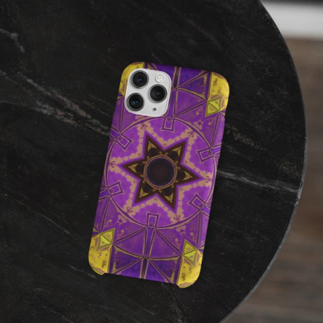 Mosaic Mandala Purple and Yellow Case-Mate iPhone Case (Creator Uploaded)