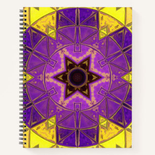 Mosaic Mandala Purple and Yellow Notebook