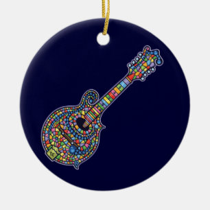 Mosaic Mandolin Ceramic Tree Decoration